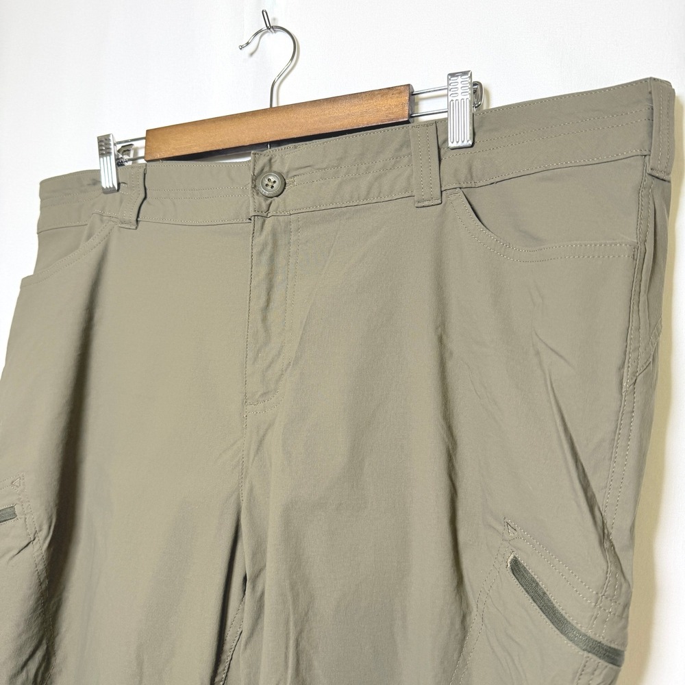 Eddie Bauer First Ascent Womens Hiking Pants 22W Khaki Green Stretch Cargo Trail
